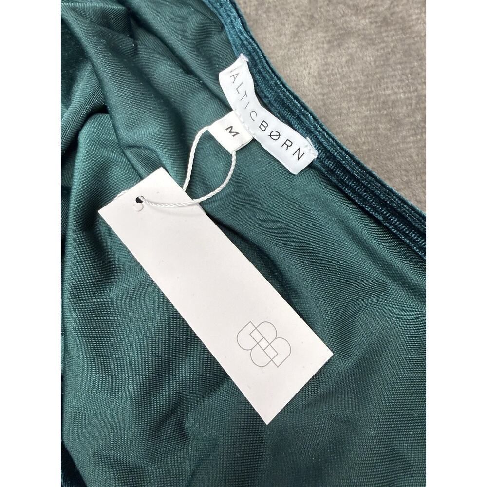 NWT Baltic Born Esmerelda Green Velvet Maxi Wrap Dress Long Sleeve Size M - Picture 8 of 9